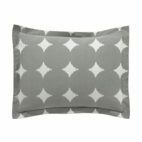 Dwellstudio Ash Gray King Ikat Dot Tailored Shams - Picture 2 of 2